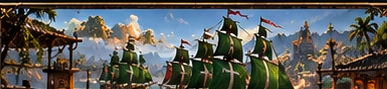 Fleet ships gathered at harbor